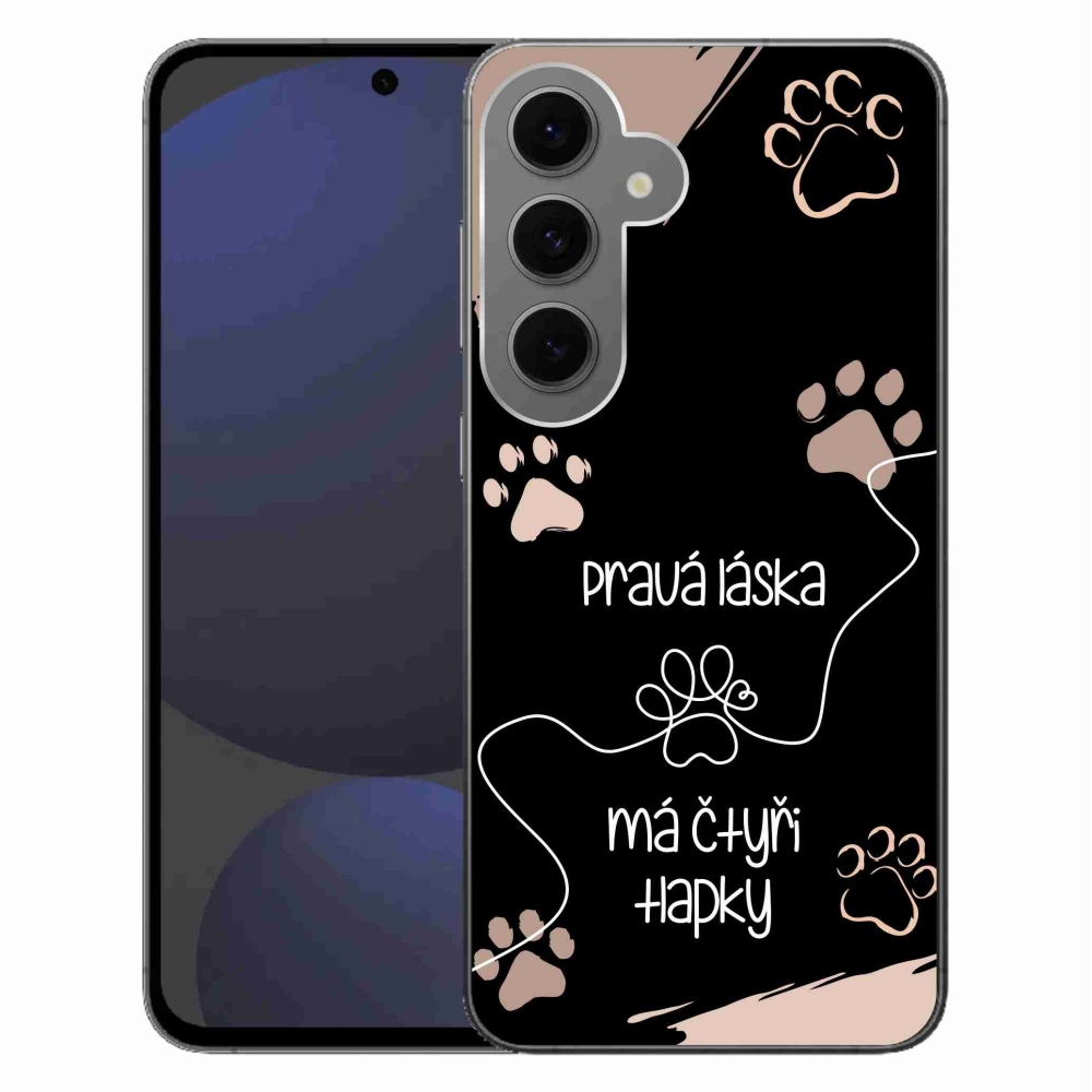 Gél borítás mmCase Samsung Galaxy S24 FE készülékhez - kutya motívum 1 fekete háttér