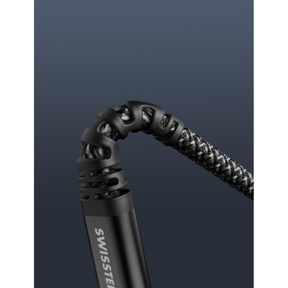 Swissten Kevlar USB-C/Lightning adatkábel 1.5m - antracit