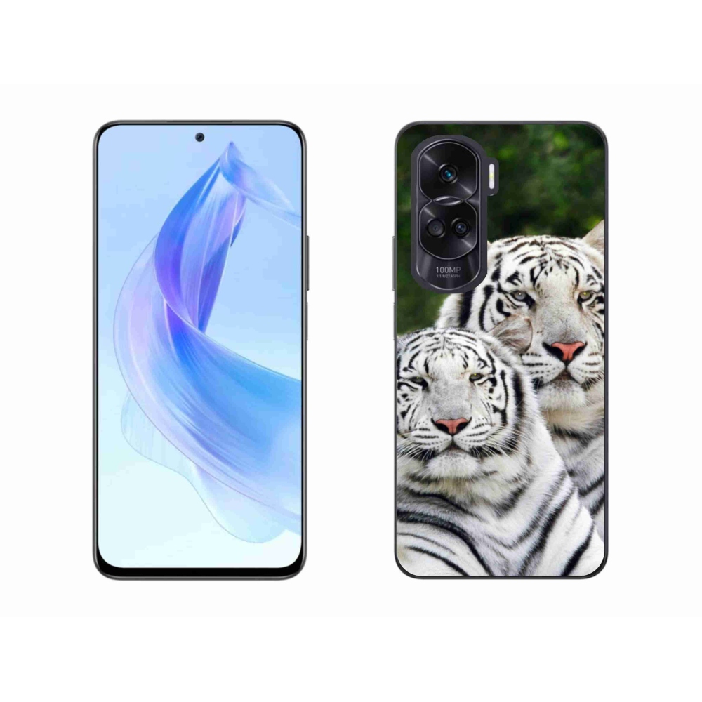 Gél tok mmCase a Honor 90 Lite készülékhez - fehér tigrisek