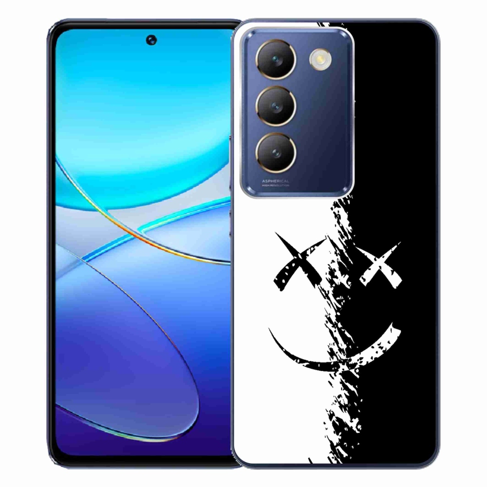Gél borító mmCase a Vivo V40 SE 4G/5G-re - fekete-fehér mosolygó