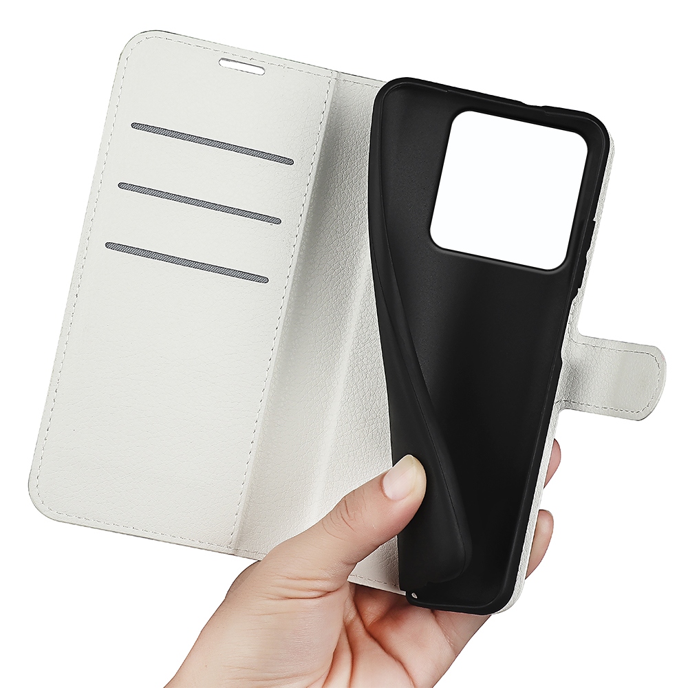 Litchi könyv tok Xiaomi 15T-hez - fehér