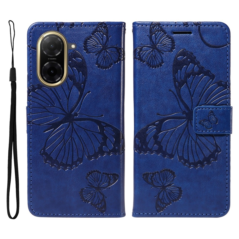 Nagy pillangó könyv tok Xiaomi Redmi A5 (171.7x77.8x8.3mm) számára - kék