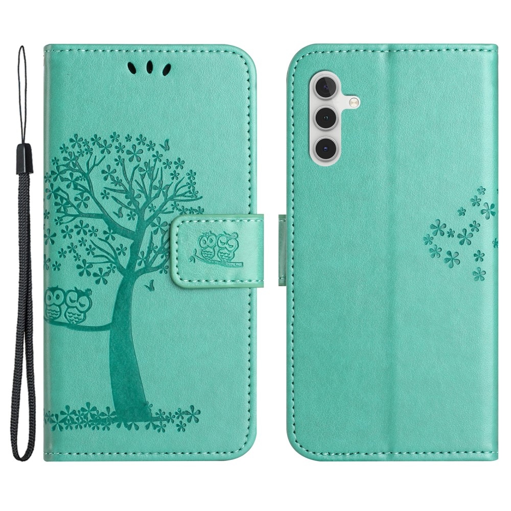 Fa könyv tok Samsung Galaxy S24 készülékhez - kék-zöld