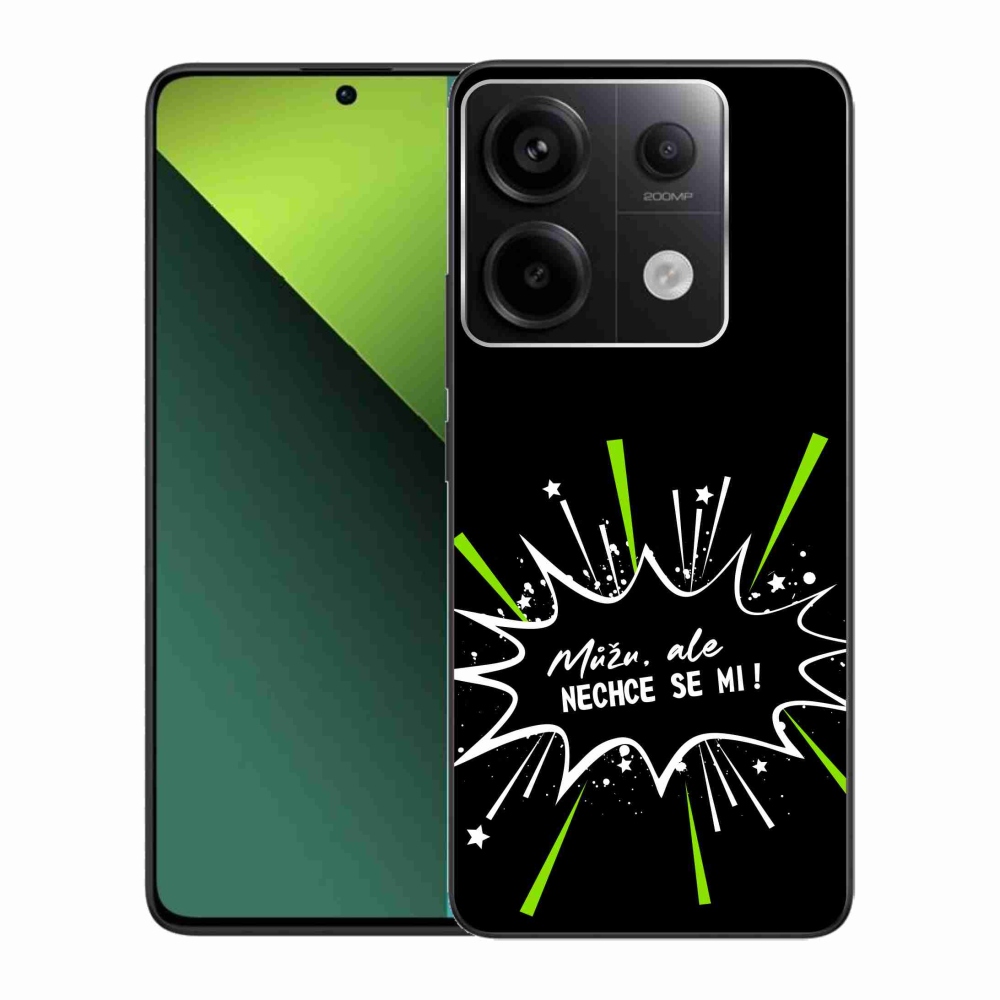 Gél borító mmCase a Xiaomi Redmi Note 13 Pro 5G/Poco X6 5G számára - vicces szöveg 11 fekete háttérrel