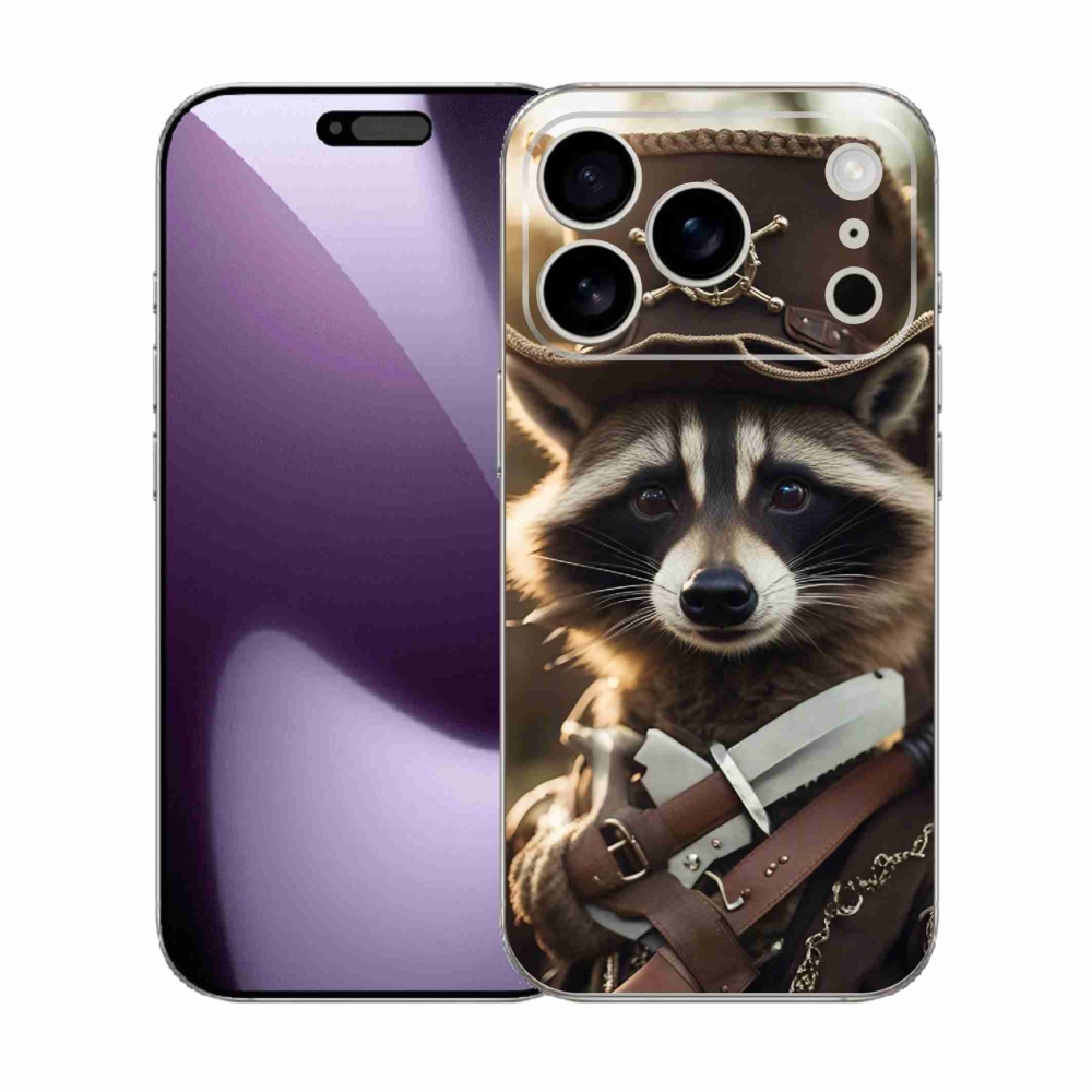 Zselés borítás mmCase iPhone 17 Pro készülékhez - mosómedve egyenruhában