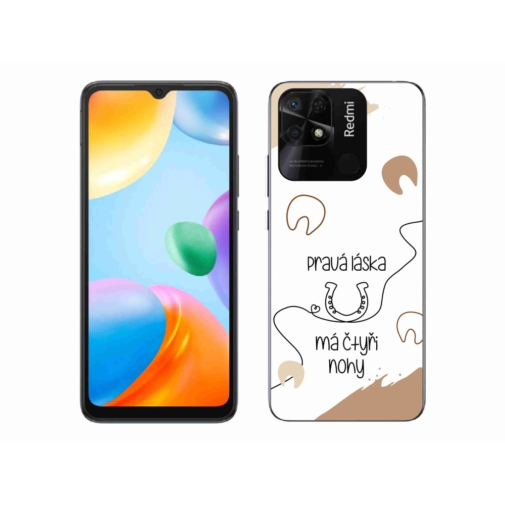 Gél borító mmCase a Xiaomi Redmi 10C-hez - ló motívum fehér háttérrel