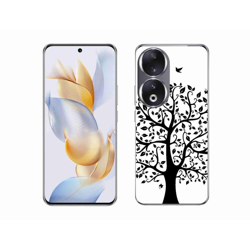 Zselés borító mmCase a Honor 90-hez - fekete-fehér fa