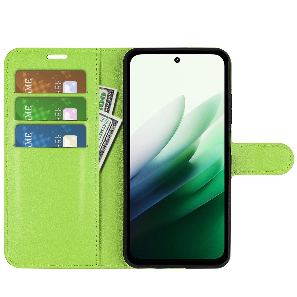 Litchi könyv tok Xiaomi Redmi 15 4G/5G (171mm) - zöld