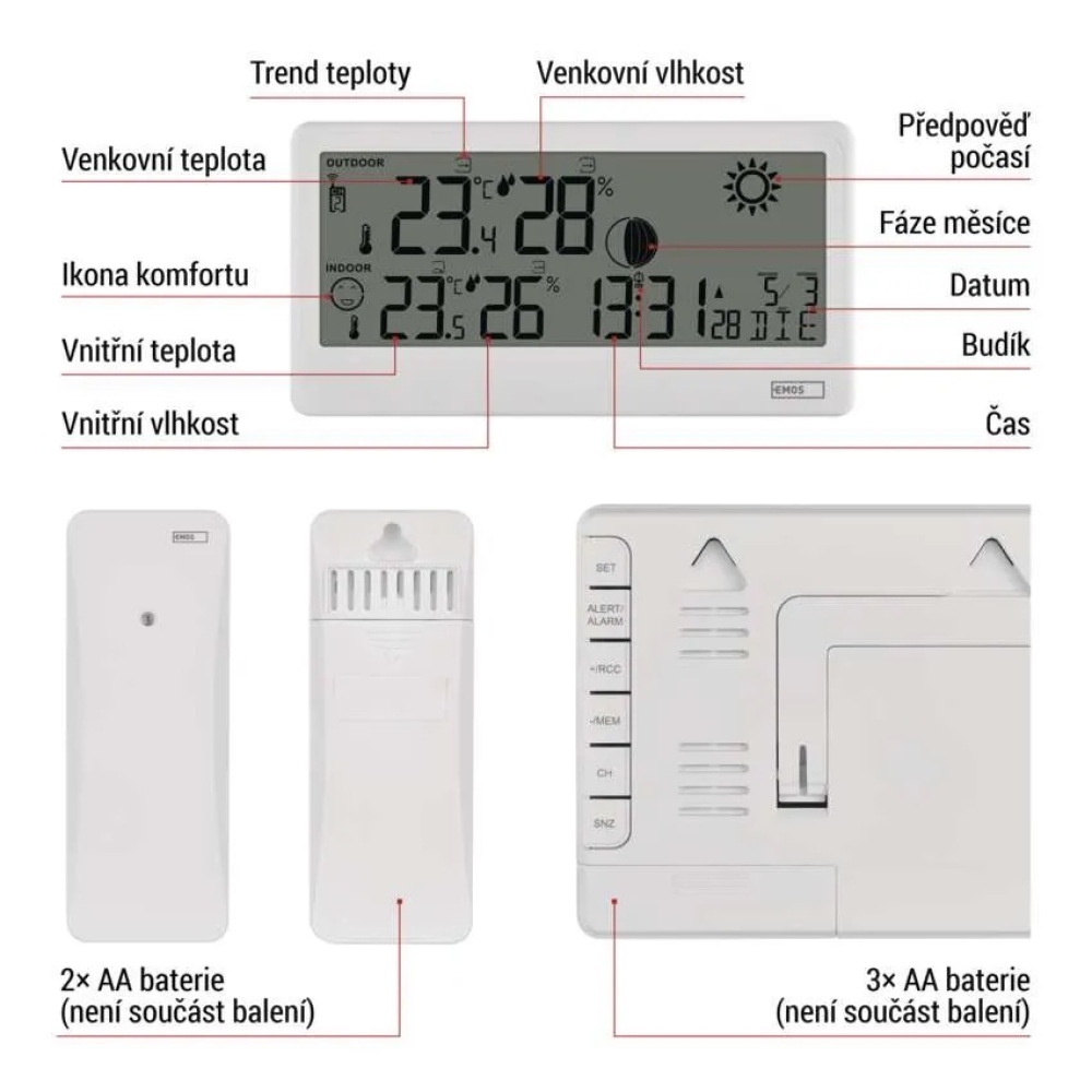 Otthoni vezeték nélküli időjárás-állomás E0531