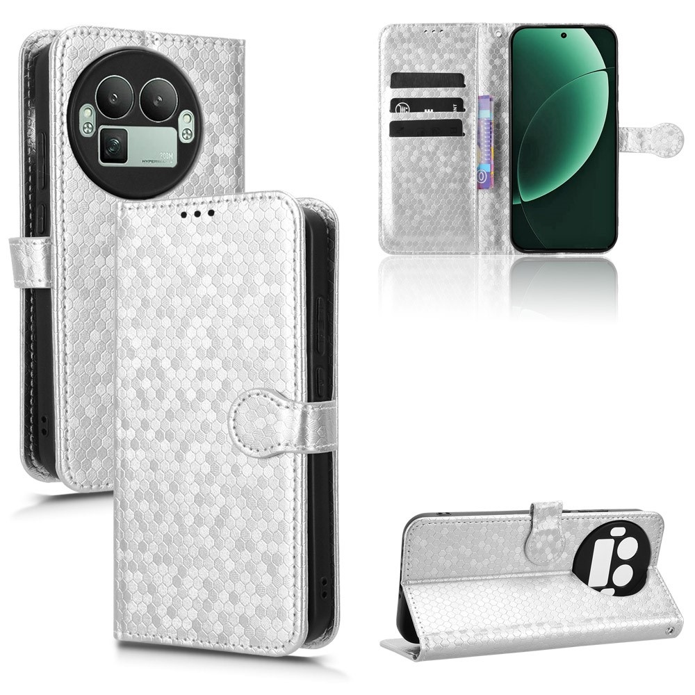 Dot könyvtáska a Realme GT 8 Pro 5G készülékhez - ezüst színű