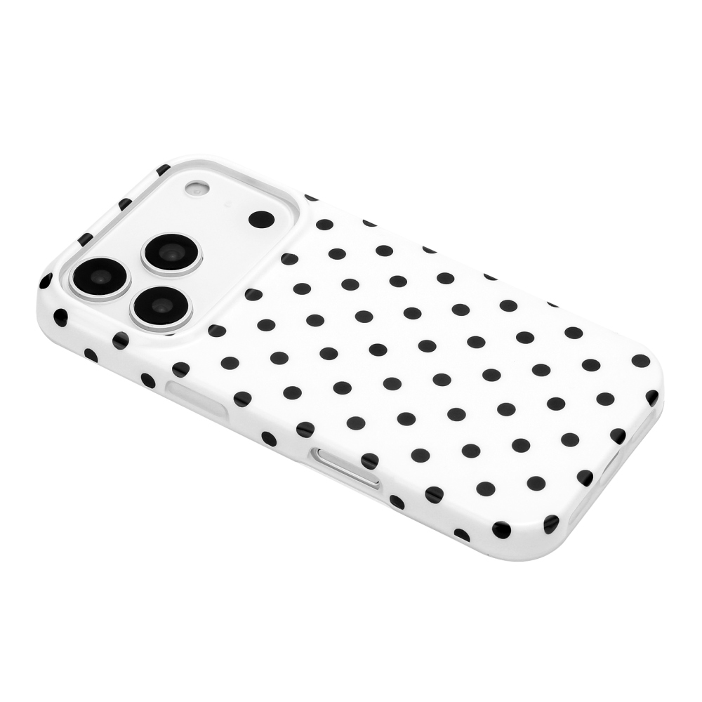 Dots gél tok iPhone 18 Pro Max/17 Pro Max mobiltelefonhoz – fehér