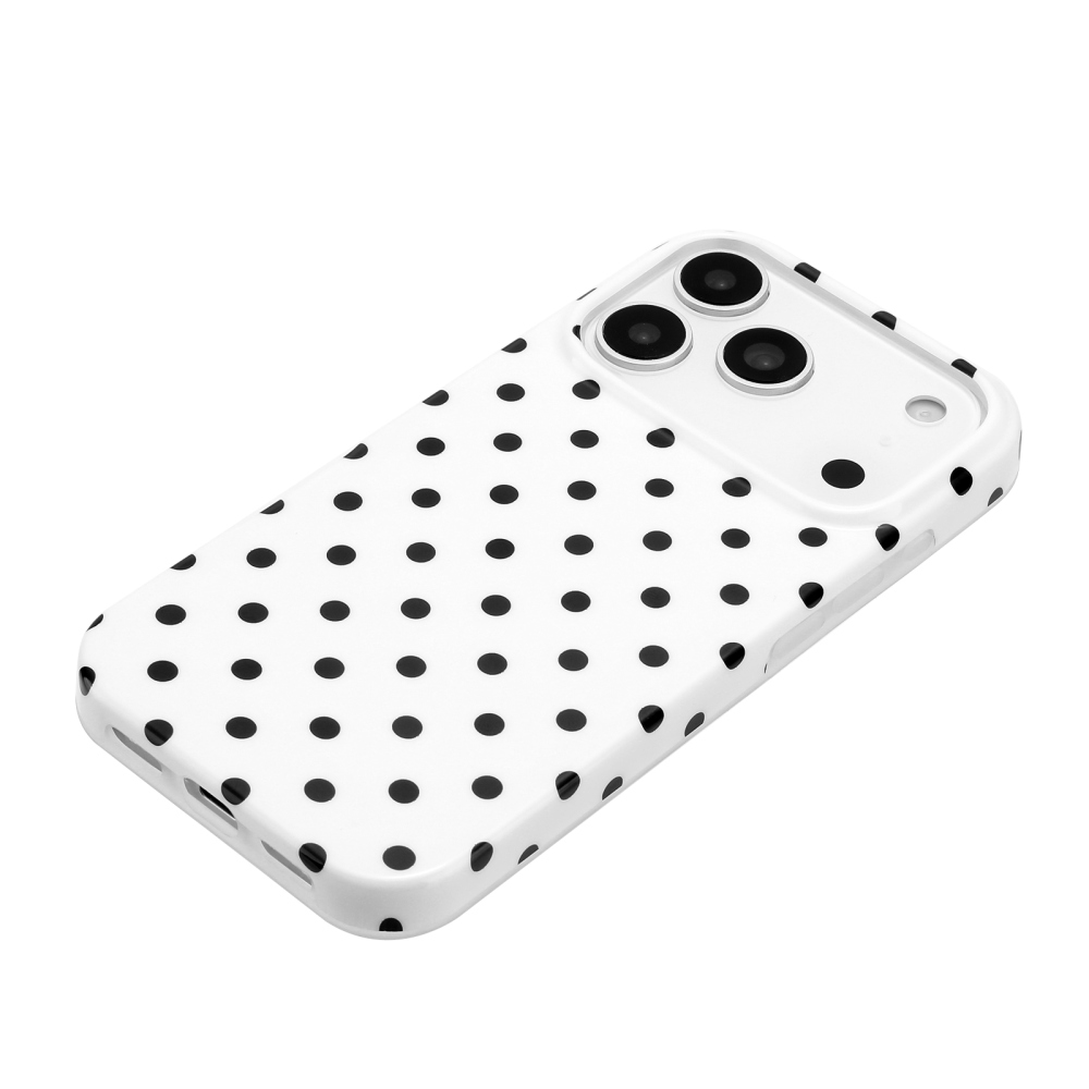Dots gél tok iPhone 18 Pro Max/17 Pro Max mobiltelefonhoz – fehér