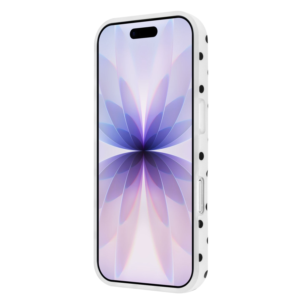 Dots gél tok iPhone 18 Pro Max/17 Pro Max mobiltelefonhoz – fehér
