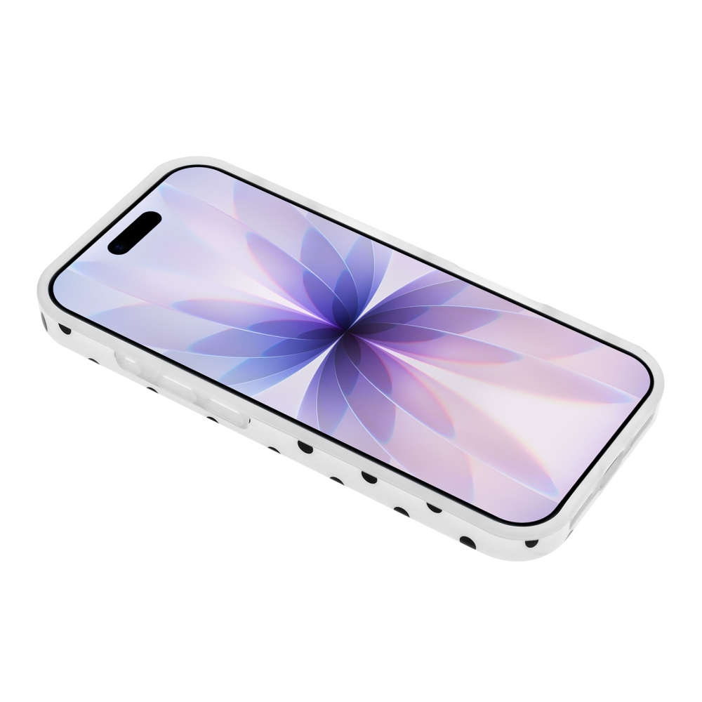 Dots gél tok iPhone 18 Pro Max/17 Pro Max mobiltelefonhoz – fehér
