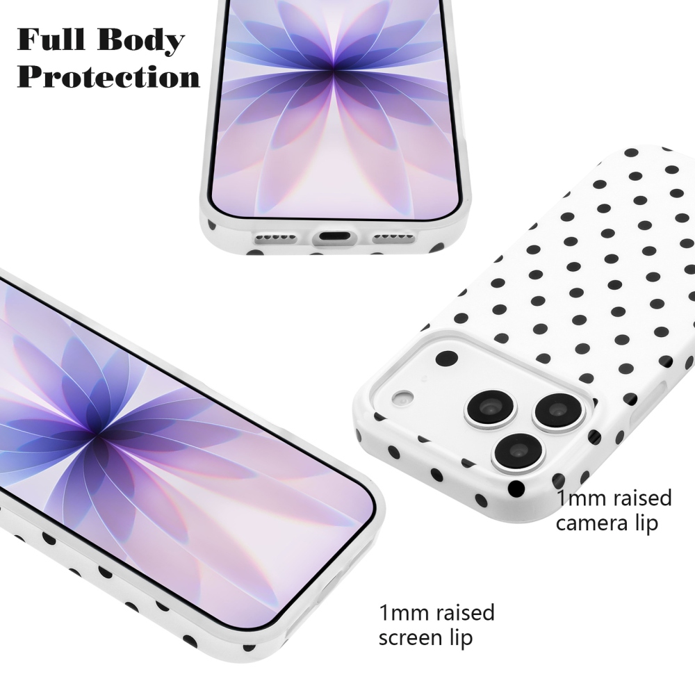 Dots gél tok iPhone 18 Pro Max/17 Pro Max mobiltelefonhoz – fehér