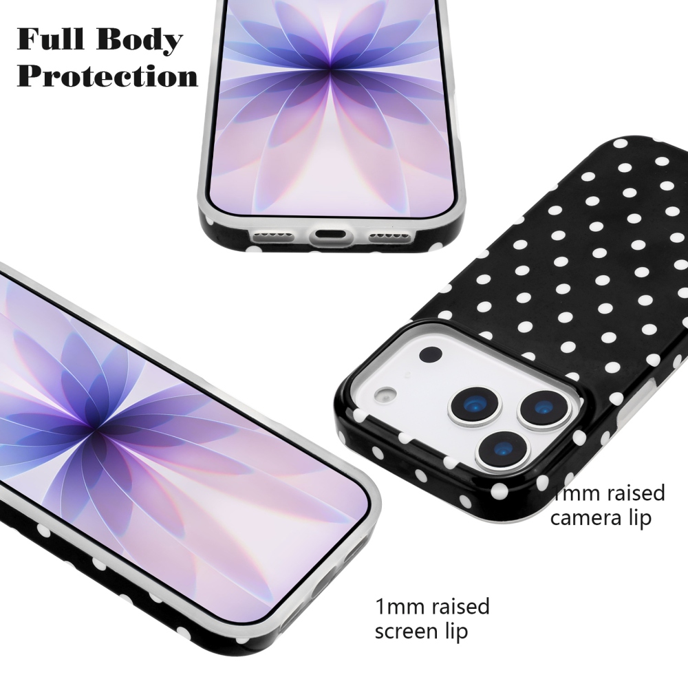 Dots gél tok iPhone 18 Pro Max/17 Pro Max mobiltelefonhoz – fekete