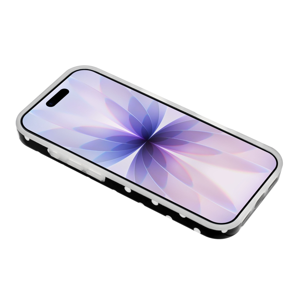 Dots gél tok iPhone 18 Pro Max/17 Pro Max mobiltelefonhoz – fekete