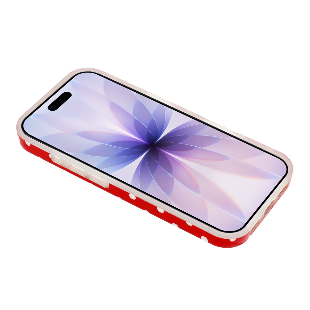 Dots gél tok iPhone 18 Pro Max/17 Pro Max mobiltelefonhoz – piros