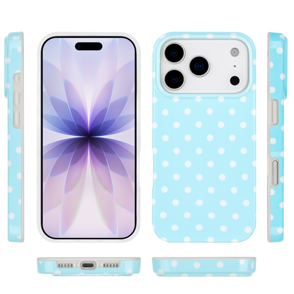 Dots gél tok iPhone 18 Pro Max/17 Pro Max mobiltelefonhoz – kék