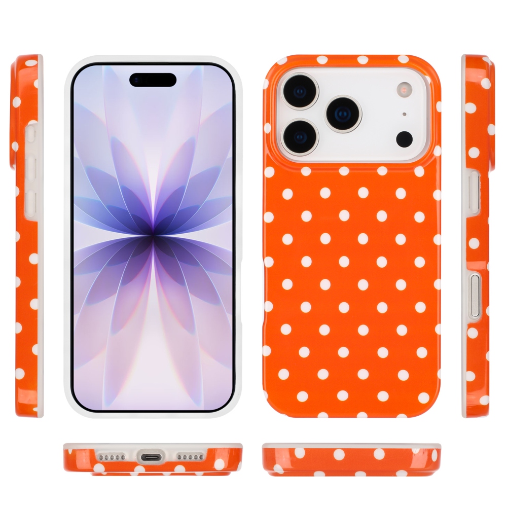 Dots gél tok iPhone 18 Pro Max/17 Pro Max mobilhoz – narancssárga