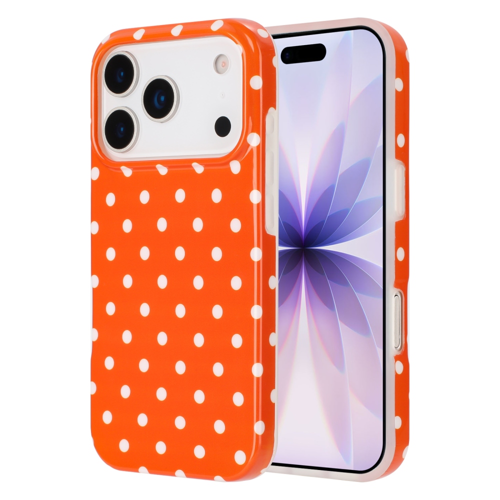 Dots gél tok iPhone 18 Pro Max/17 Pro Max mobilhoz – narancssárga