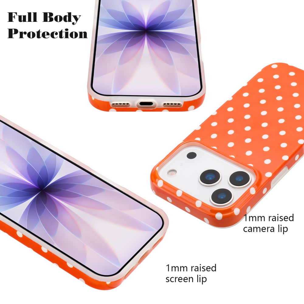 Dots gél tok iPhone 18 Pro Max/17 Pro Max mobilhoz – narancssárga