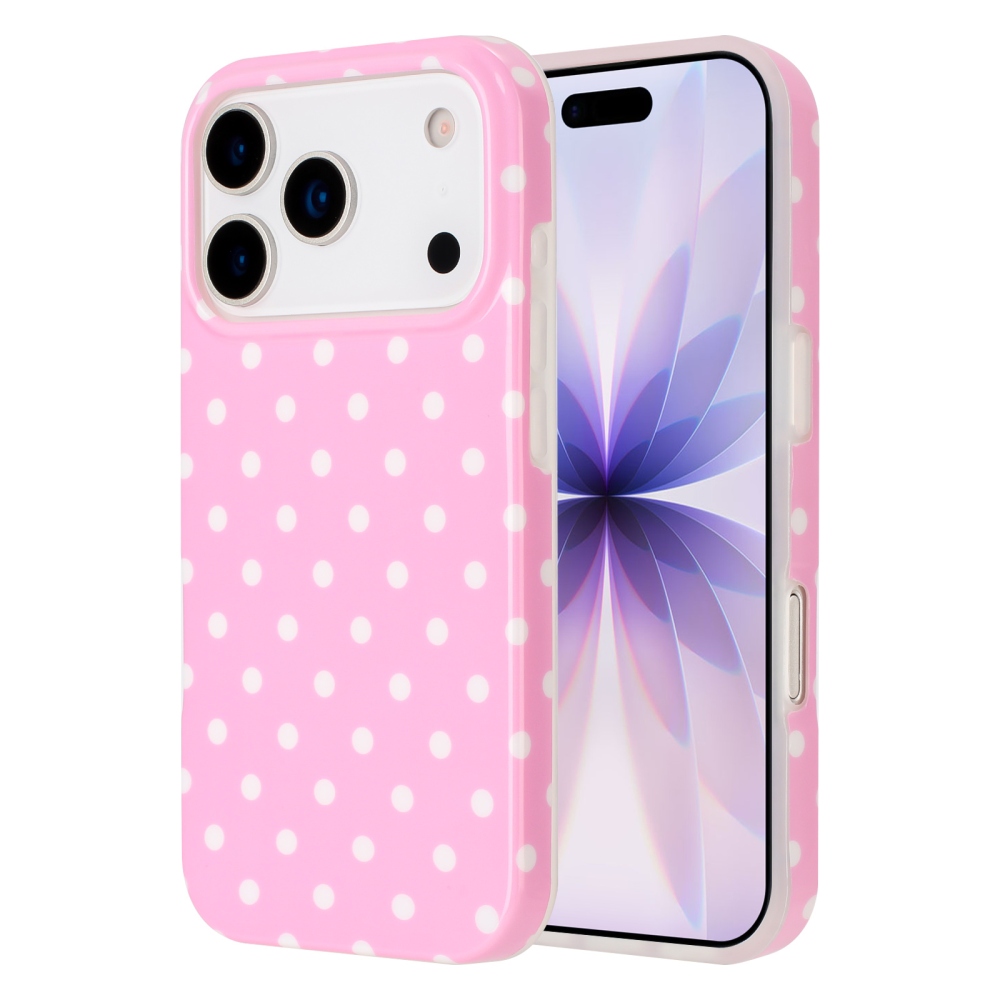 Dots gél tok iPhone 18 Pro Max/17 Pro Max mobiltelefonhoz – rózsaszín