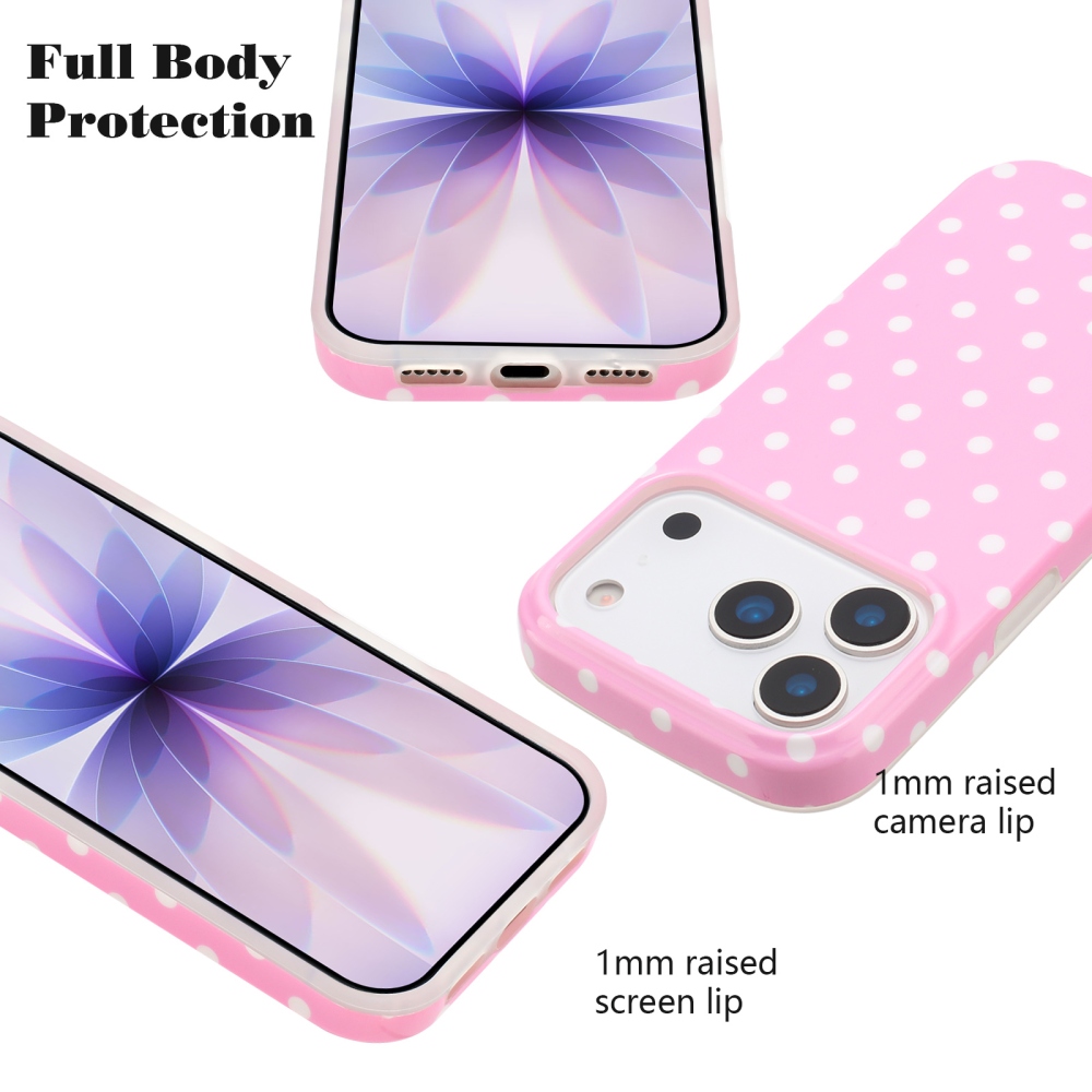 Dots gél tok iPhone 18 Pro Max/17 Pro Max mobiltelefonhoz – rózsaszín