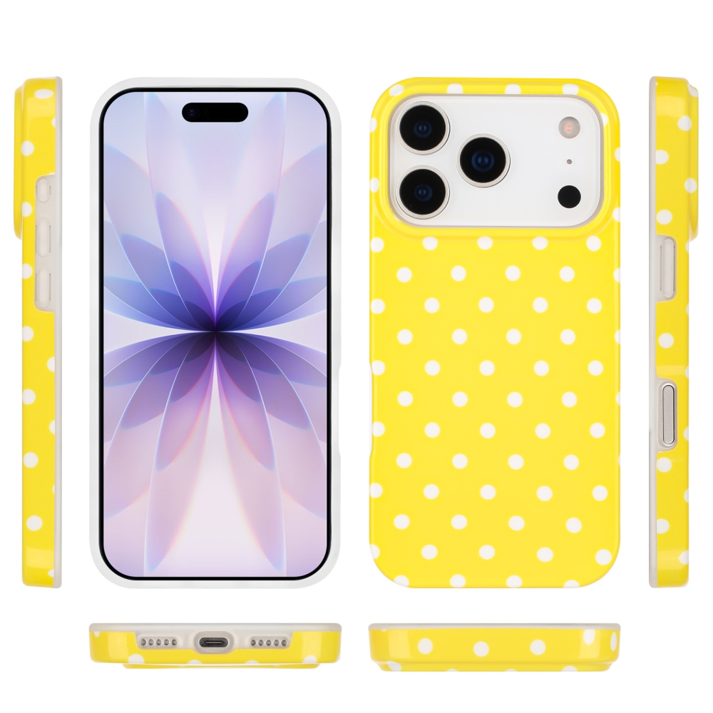 Dots gél tok iPhone 18 Pro Max/17 Pro Max mobiltelefonhoz – sárga