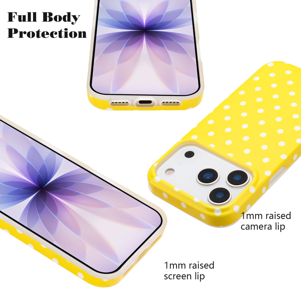 Dots gél tok iPhone 18 Pro Max/17 Pro Max mobiltelefonhoz – sárga