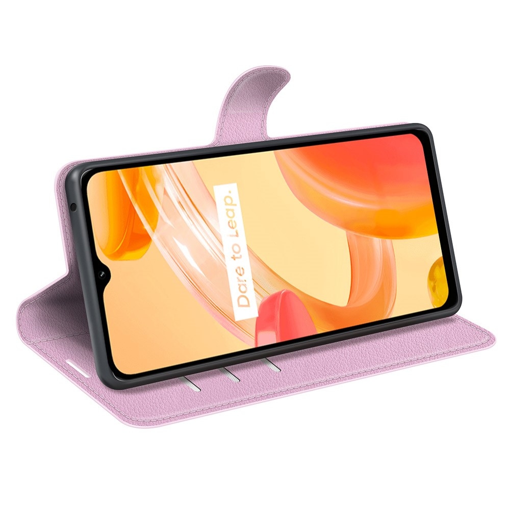 Litchi könyvtáska a Realme C30 készülékhez - rózsaszín