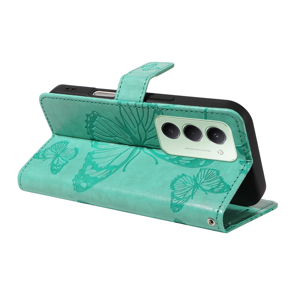 Nagy pillangó könyv tok Xiaomi Redmi 15 4G (171mm) - teáskék színben