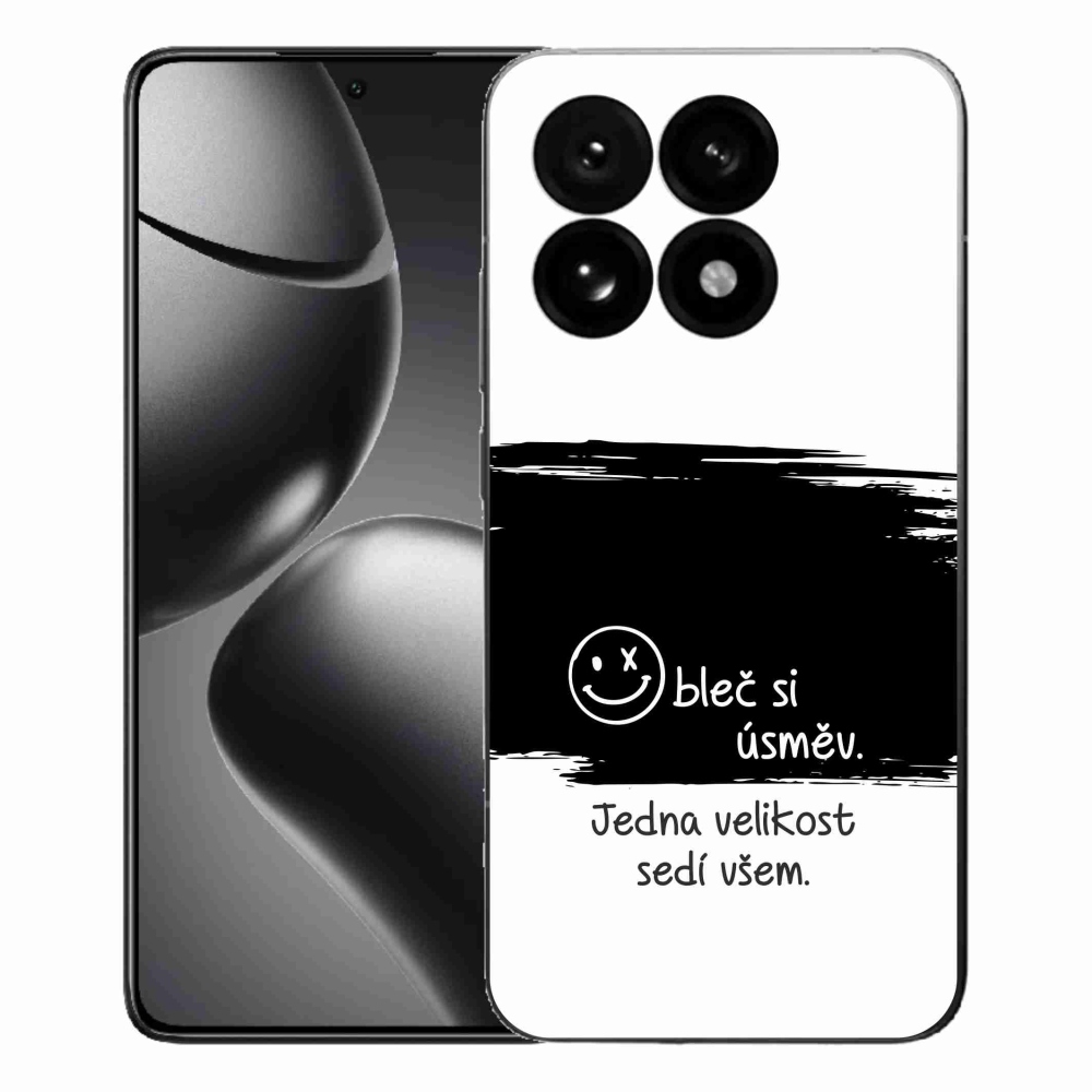 Gél borító mmCase a Xiaomi 15T-hez - vicces szöveg 8 fekete és fehér háttérrel