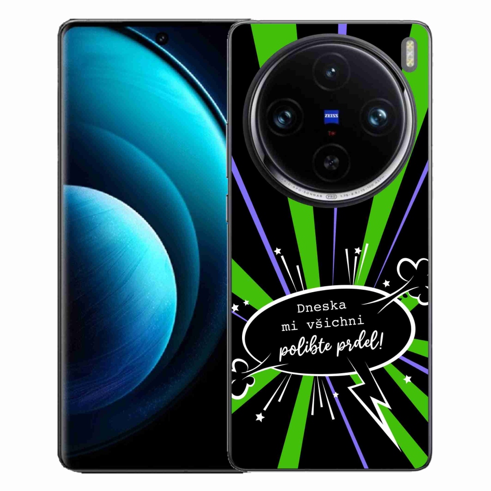 Gél borító mmCase a Vivo X100 Pro 5G készülékhez - vicces szöveg 15 fekete háttérrel