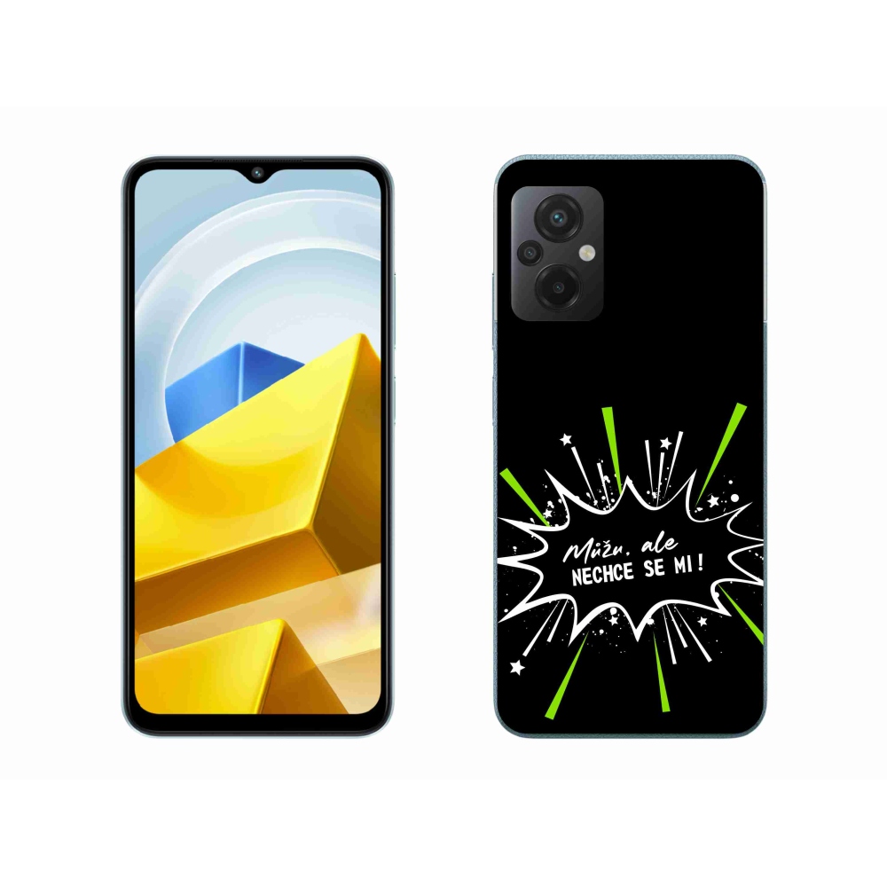 Gél borító mmCase a Xiaomi Poco M5 4G-hez - vicces szöveg 11 fekete háttér