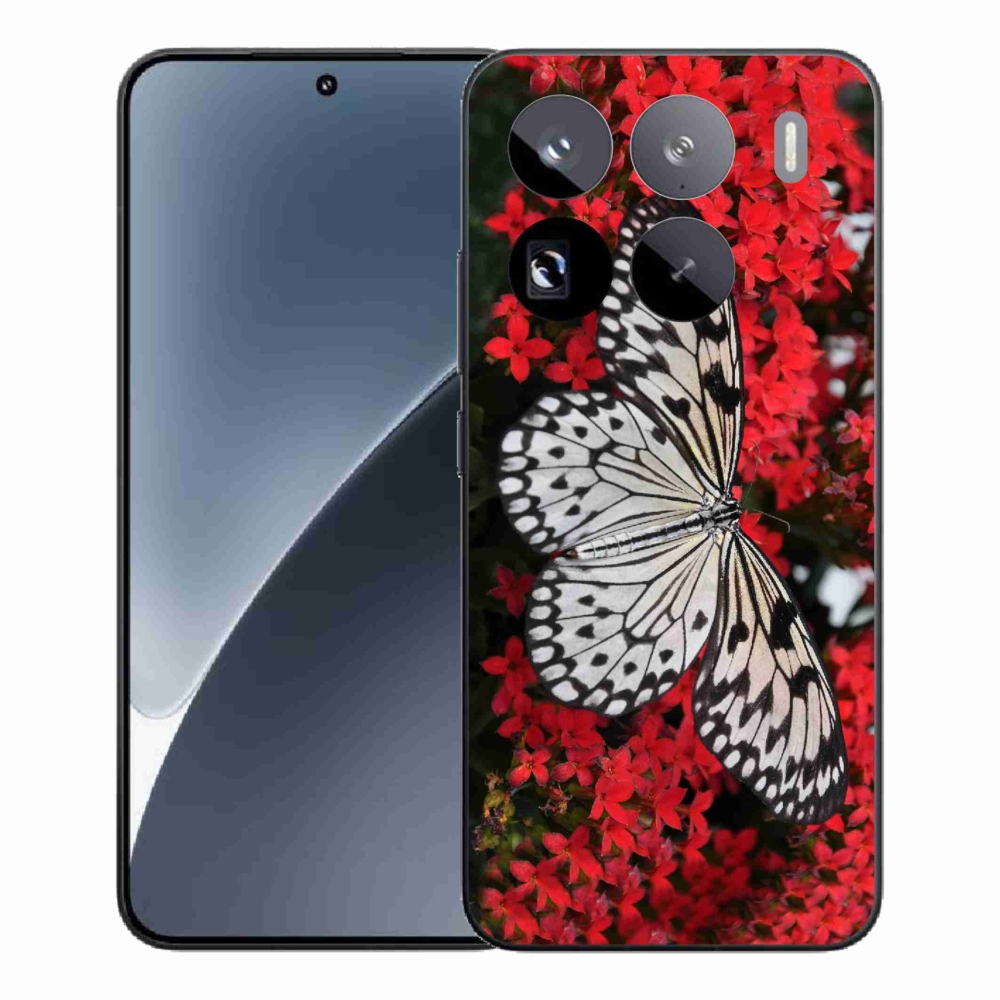 Zselés borítás mmCase a Xiaomi 15 Pro-hoz - fekete-fehér pillangó 1