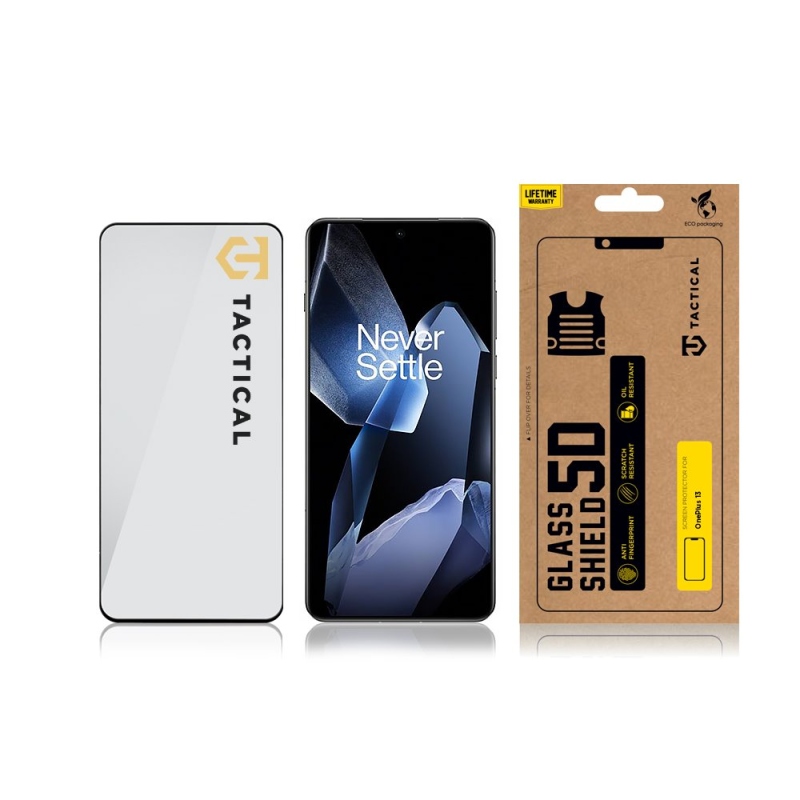 Taktikai üvegpajzs 5D üveg a OnePlus 13-hoz Fekete
