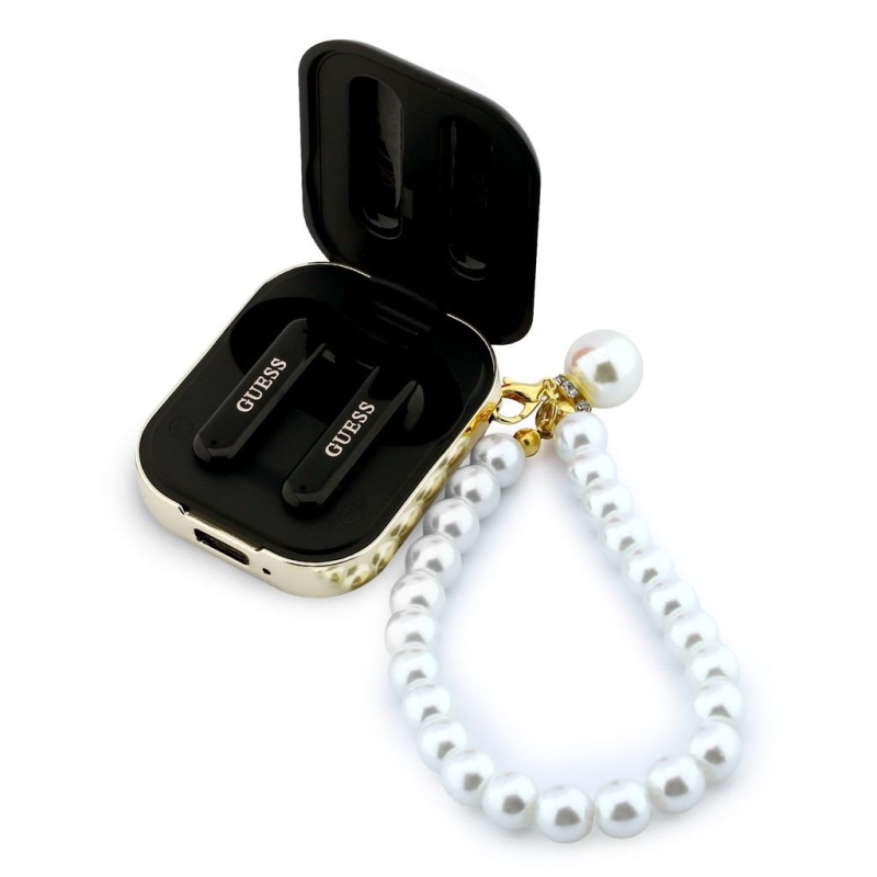 Guess Pearl Strap TWS vezeték nélküli fülhallgató, fekete