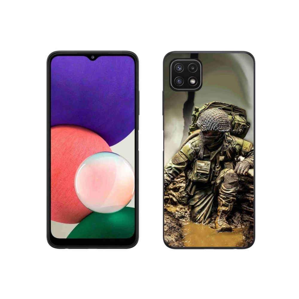 Zselés borítás mmCase Samsung Galaxy A22 5G - katonás