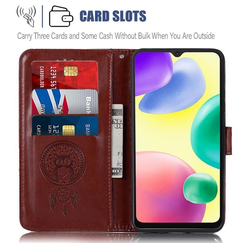 Álom könyv tok Xiaomi Redmi 10A - barna színben