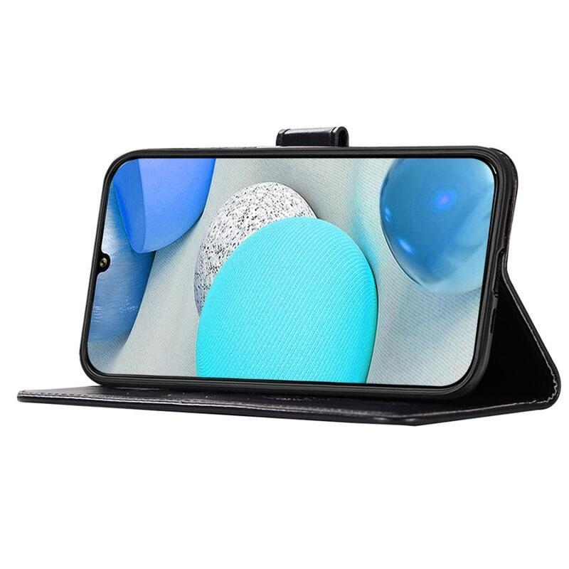 Dream PU bőr pénztárca tok Samsung Galaxy A22 4G készülékhez - fekete