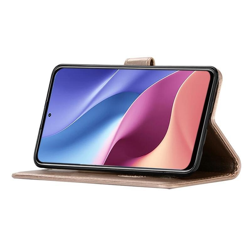 Dream PU bőr pénztárca tok Xiaomi Poco F3-hoz - arany színű