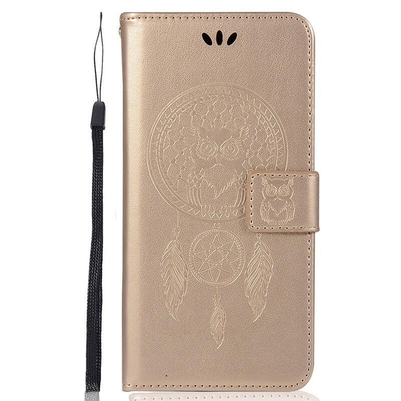 Álom PU bőr pénztárca tok Xiaomi Poco M4 Pro 4G - arany színben