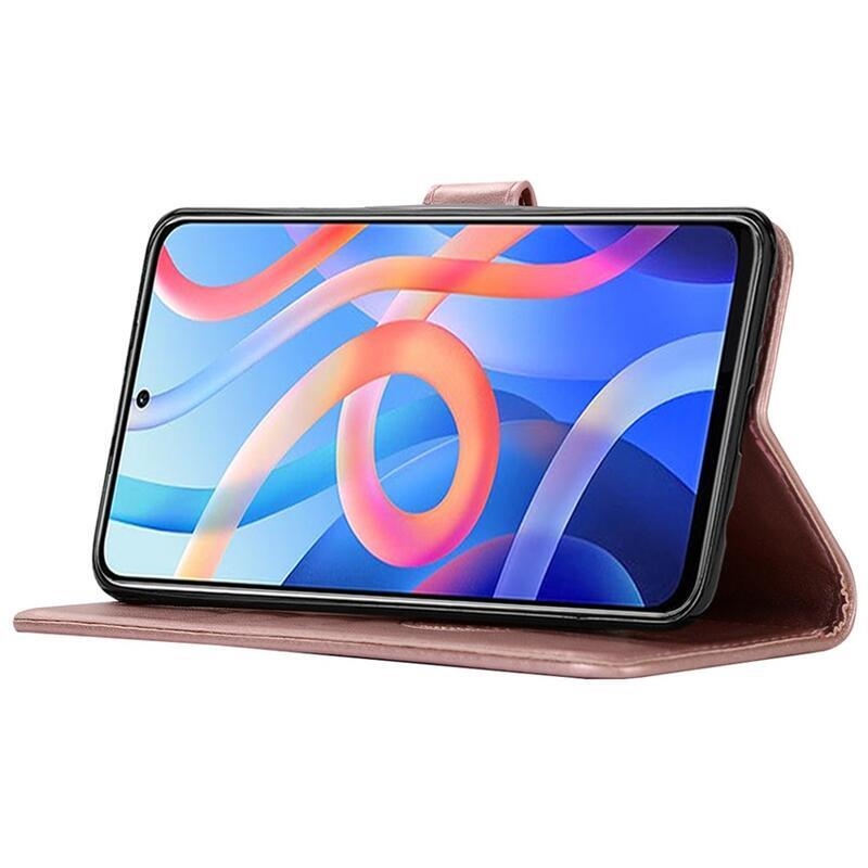 Álom PU bőr pénztárca tok Xiaomi Poco M4 Pro 5G/Redmi Note 11S 5G - rózsaarany