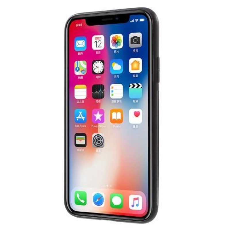 Fából készült hibrid tok iPhone X készülékhez - sötétbarna színben