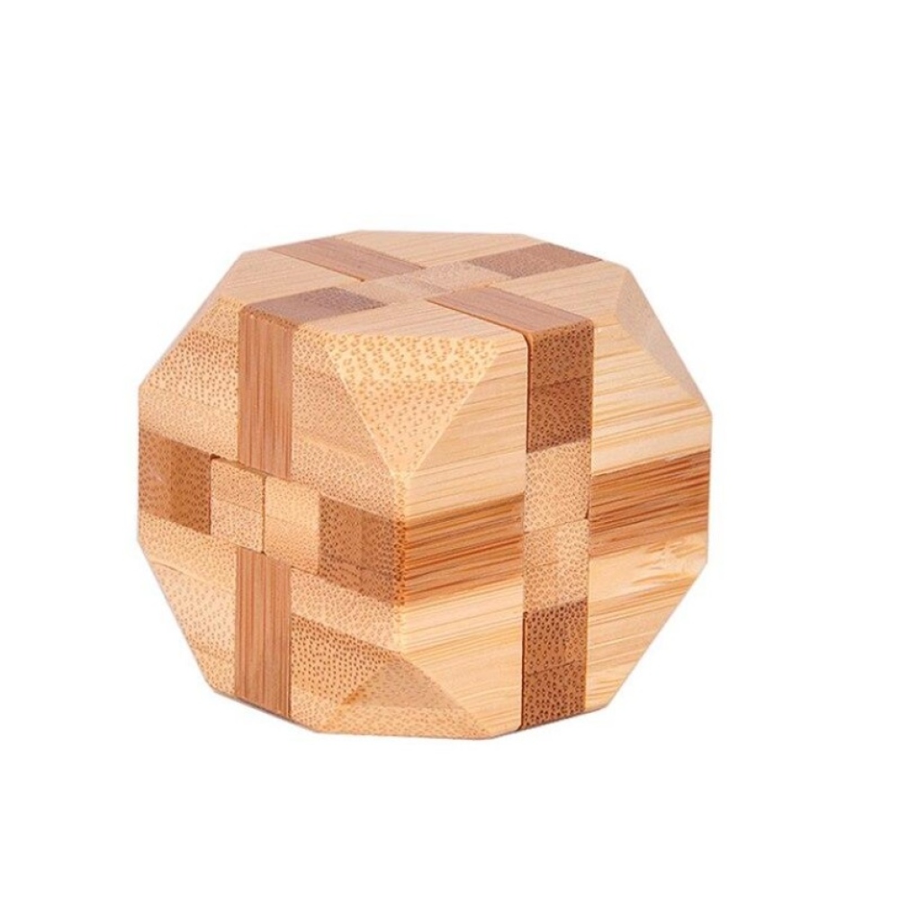 Fából készült mini logikai kirakó (4,5 × 4,5 cm) gyerekeknek és felnőtteknek - B forma