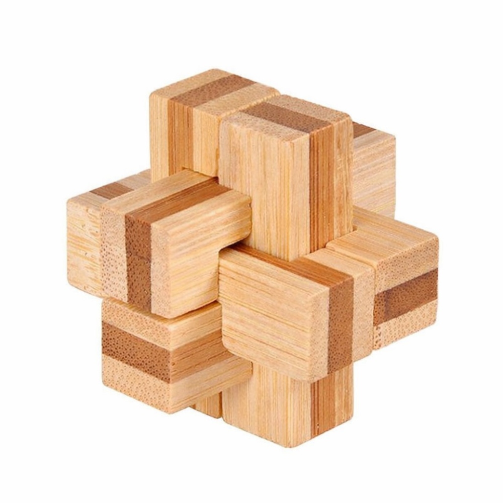 Fából készült mini logikai kirakó (4,5 × 4,5 cm) gyerekeknek és felnőtteknek - F forma