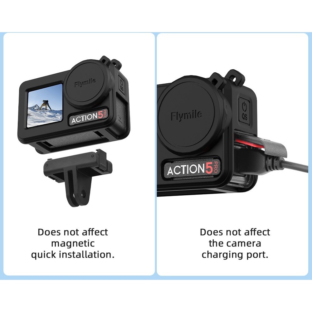 FLYMILE szilikon védőtok lencsevédővel DJI Osmo Action 5 Pro-hoz - kék