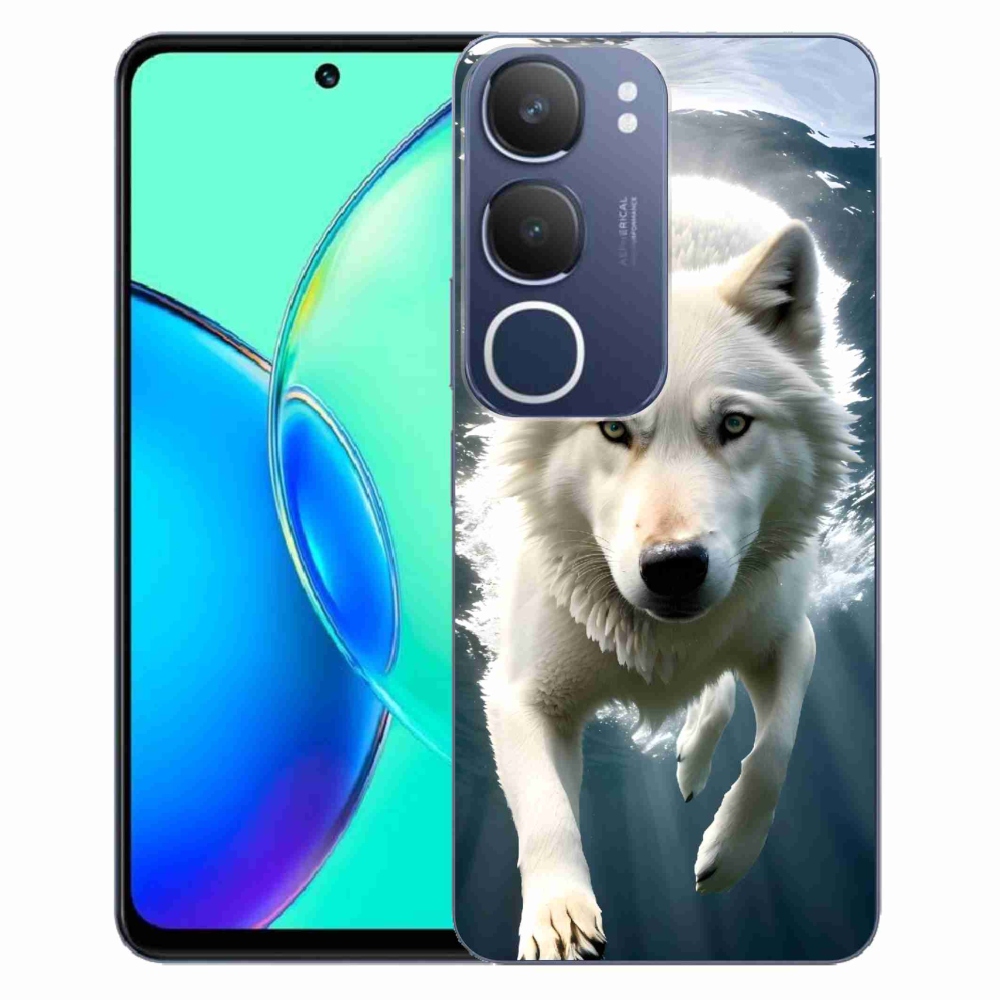 Gél borítás mmCase a Vivo Y19s készülékhez - fehér farkas