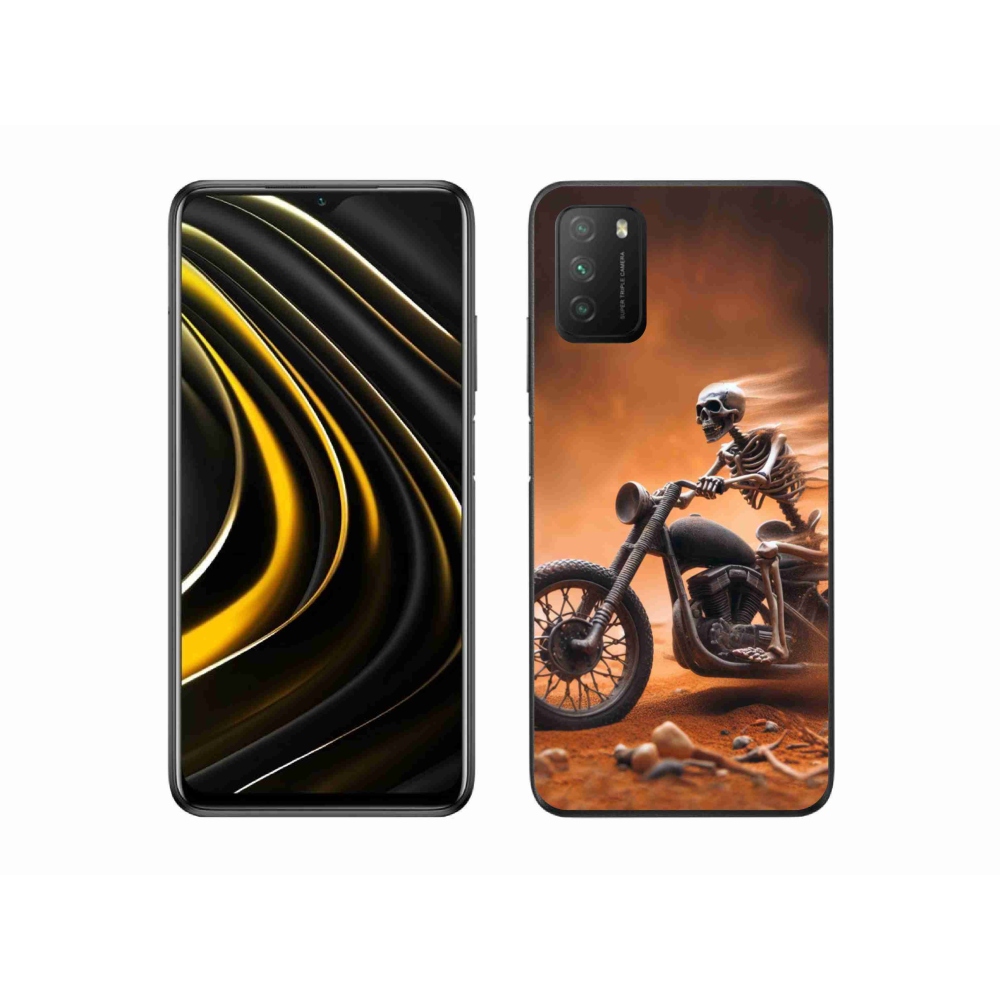 Gél borítás mmCase a Xiaomi Poco M3-hoz - csontváz egy motorkerékpáron